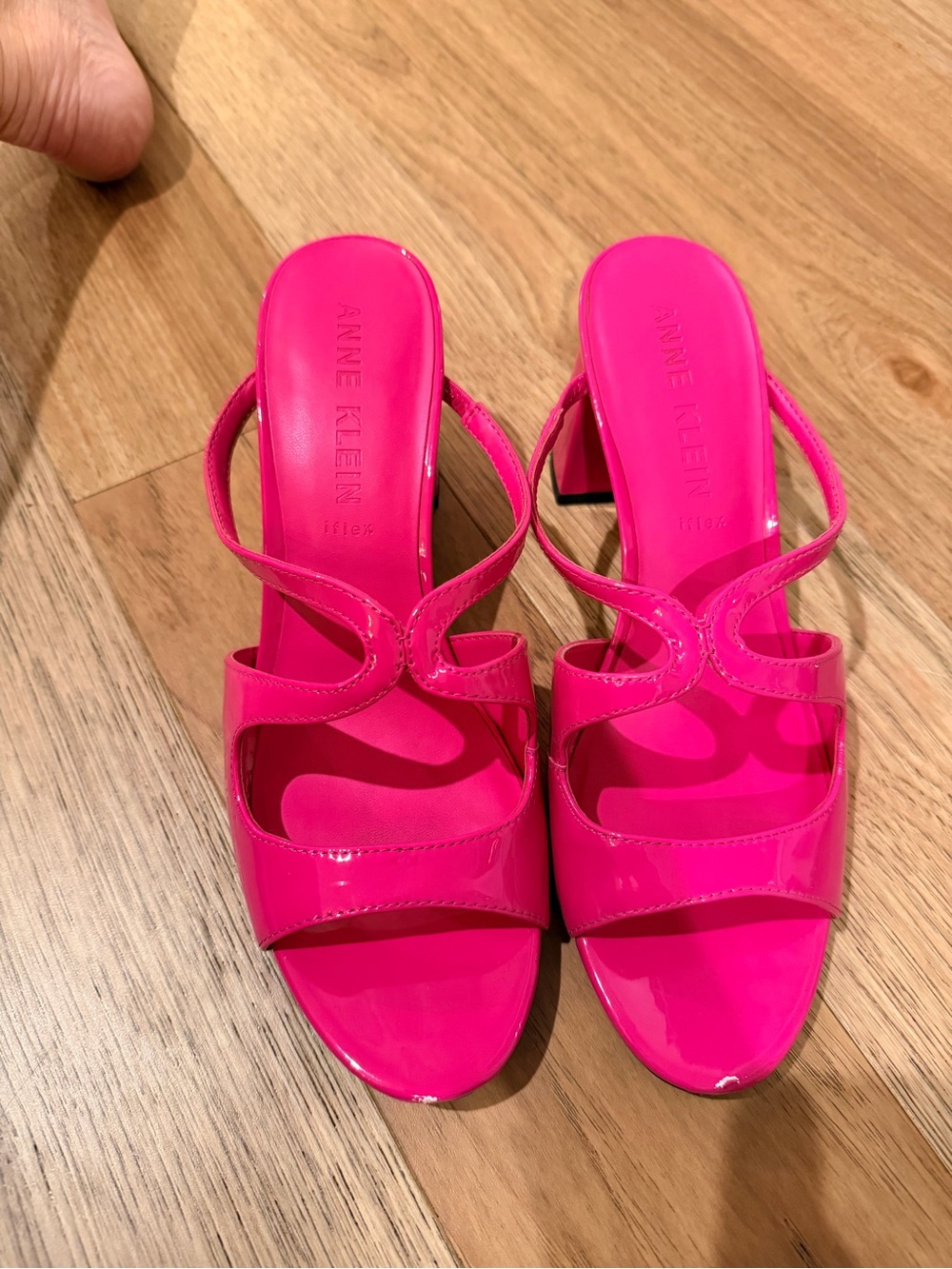 Anne Klein Hot Pink Patent Slide Heels
